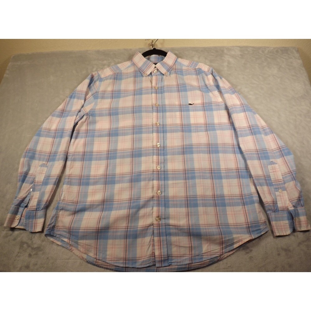 Vineyard Vines Shirt Men Large Button Down Slim‎ Fit Tucker Shirt Plaid